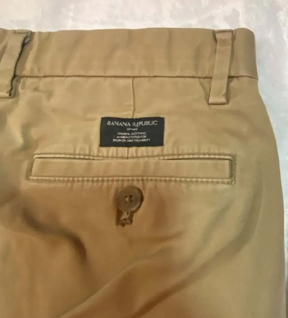 Banana Republic Mens Liv-In Slim-Straight Khaki Chino Pants Size 28x32